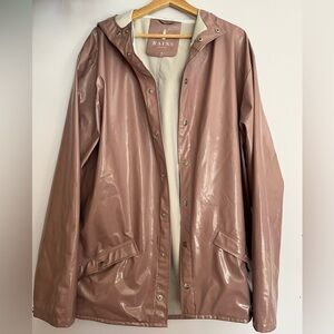 Rains Dusty Lilac Iridescent Hooded Trench Coat